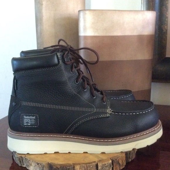 Timberland Men’s Pro Soft Toe Waterproof Leather Work Boots - Picture 5 of 11